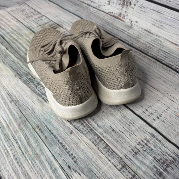 Skechers Ultra Flex Statement Sneakers Knit Lace-Up Taupe Lightweight 8 - Picture 4 of 5